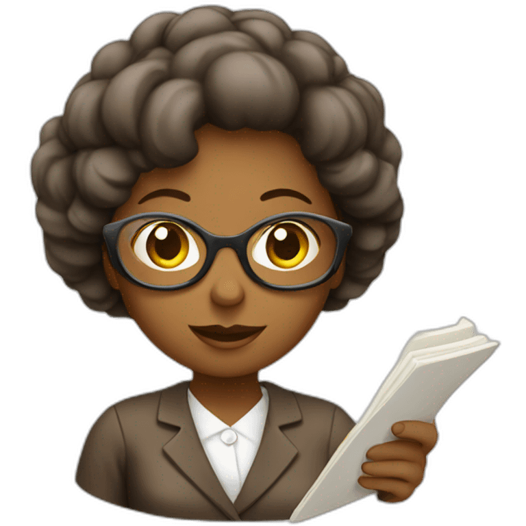 female genealogist conducting research emoji