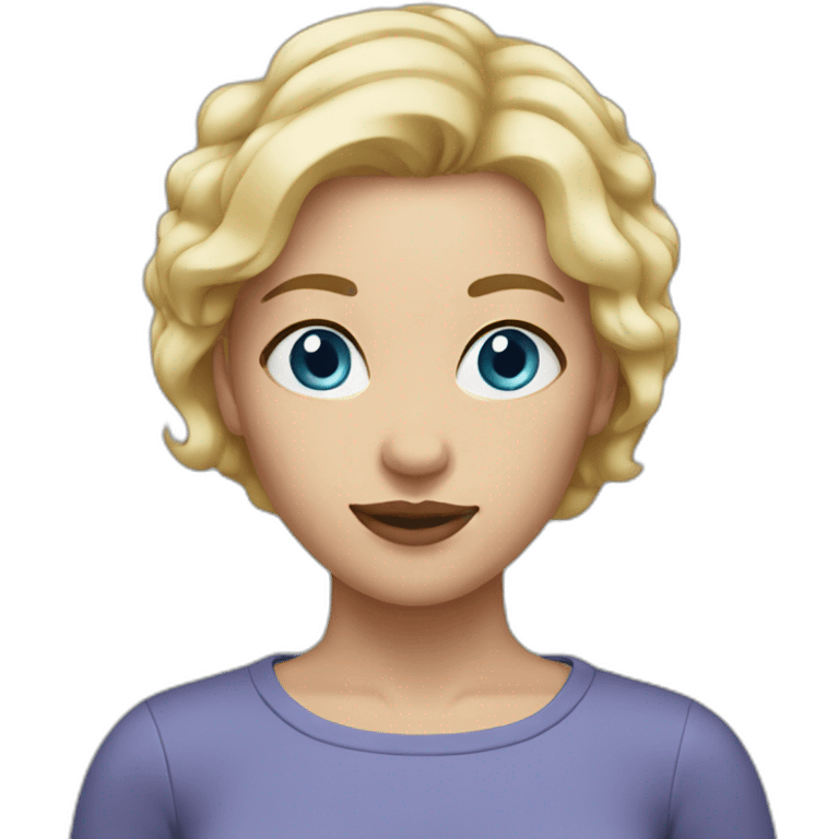 Woman blue eyes short blond hair emoji