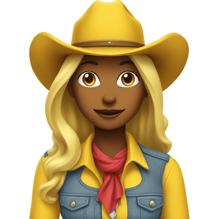 cowgirl in yellow with yellow hat  emoji