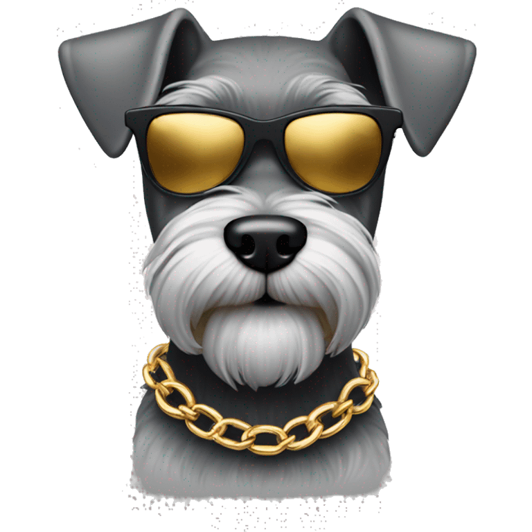 mini schnauzer with gold chain and sunglasses  emoji