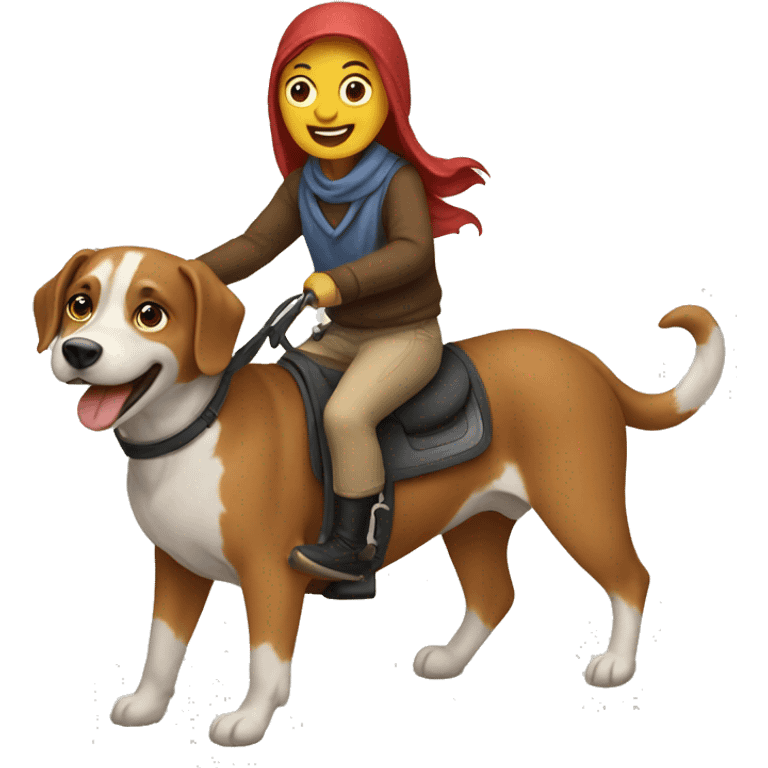 people riding dogs emoji