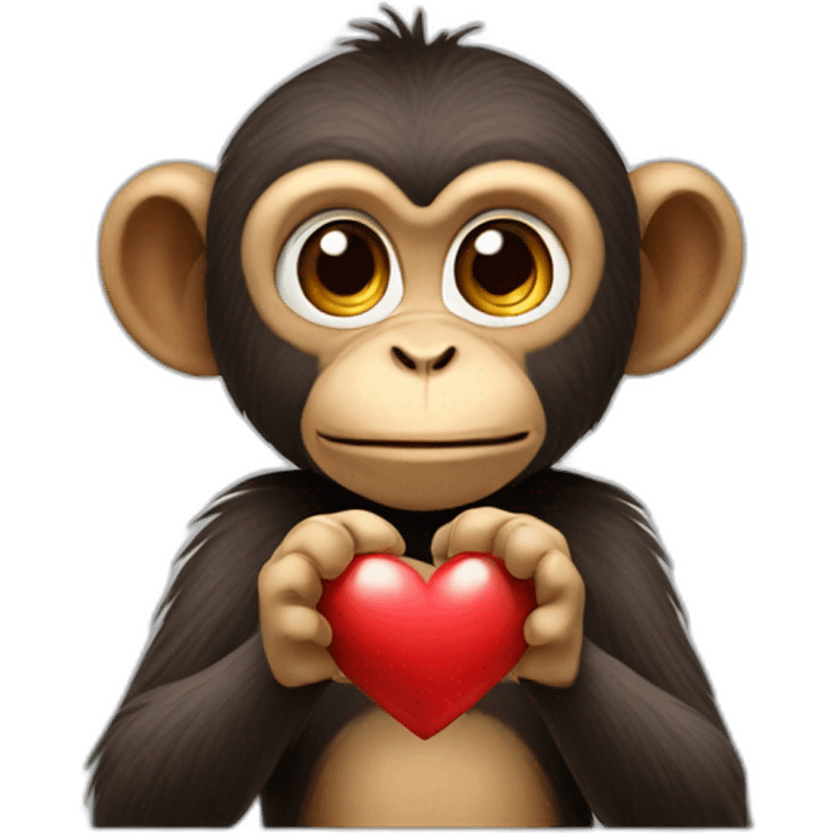 Monkey with a heart emoji