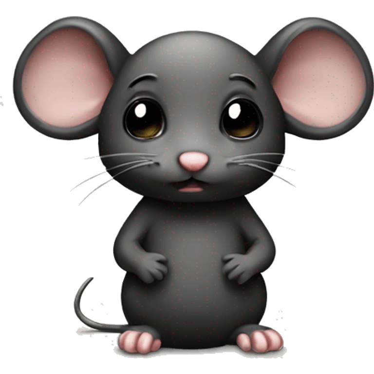 little sad mouse black  emoji