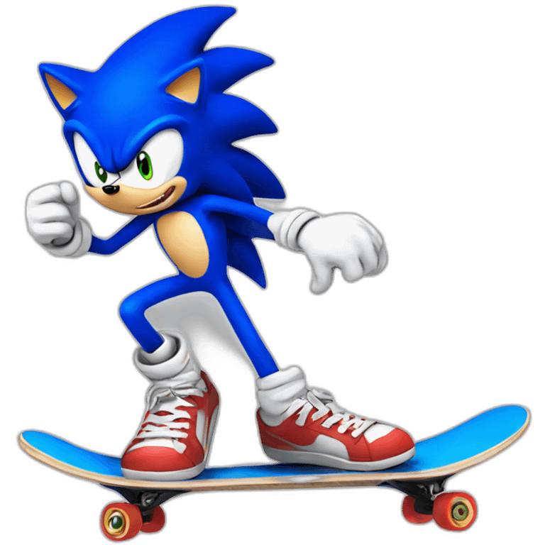 Sonic on skateboard  emoji