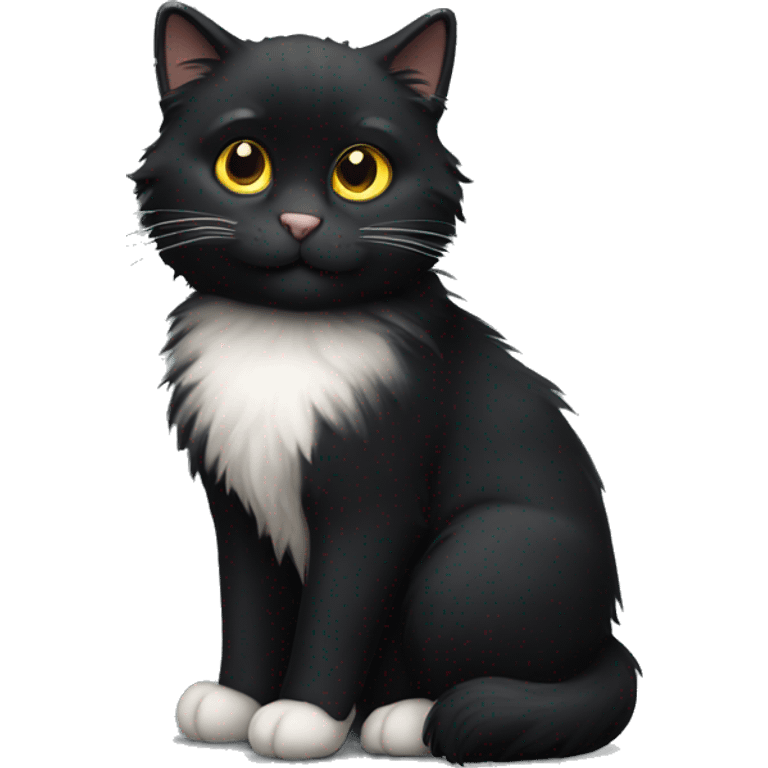 Fluffy black cat emoji