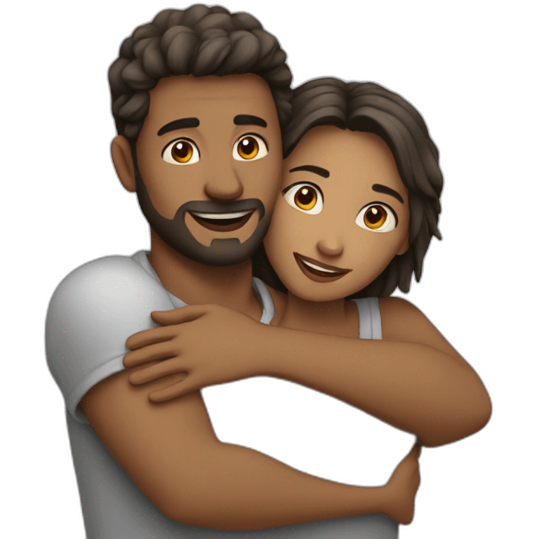 Man and woman hug love  emoji