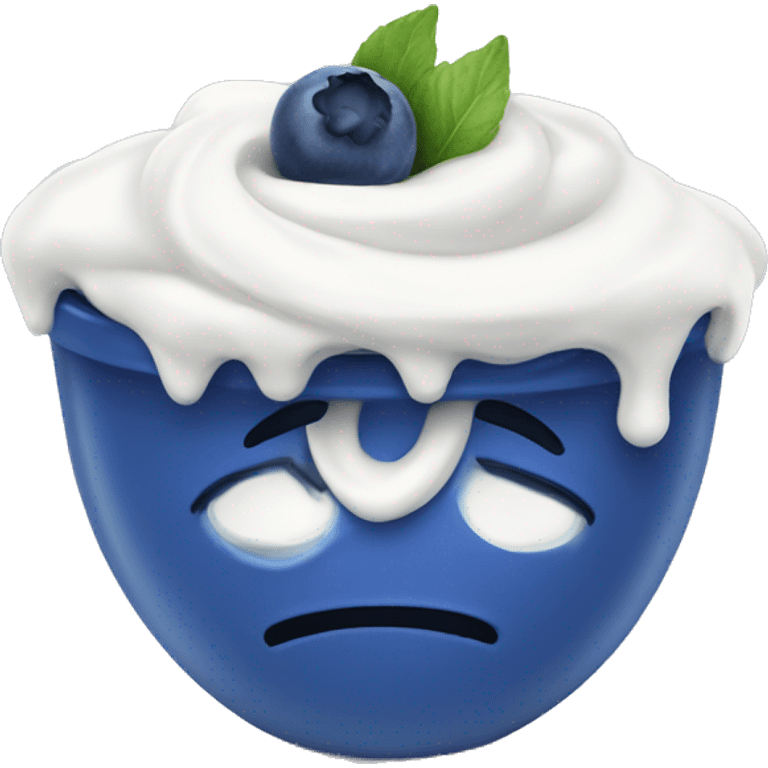 Bluberry top on yogurt emoji