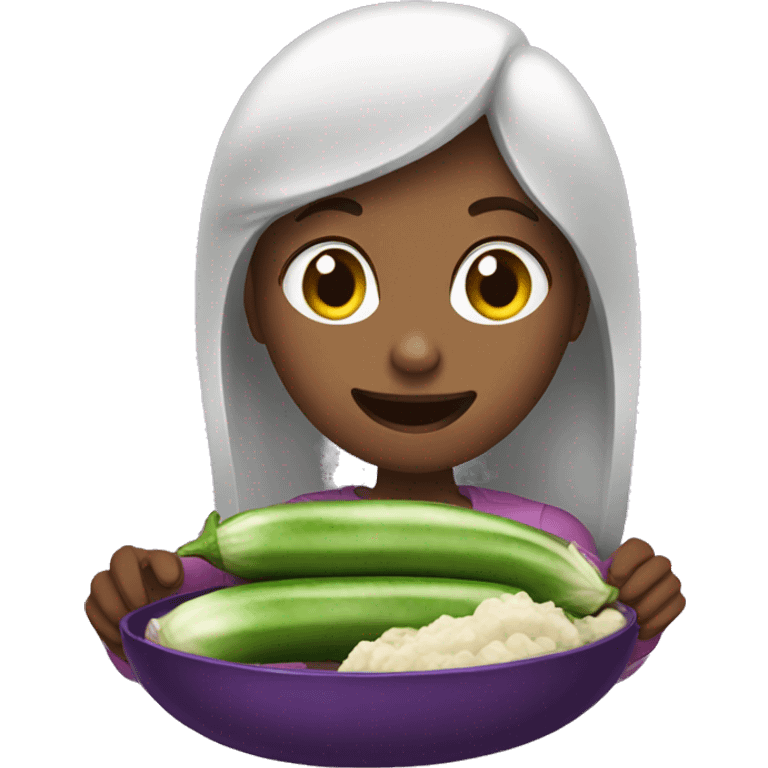 girl eating eggplant  emoji