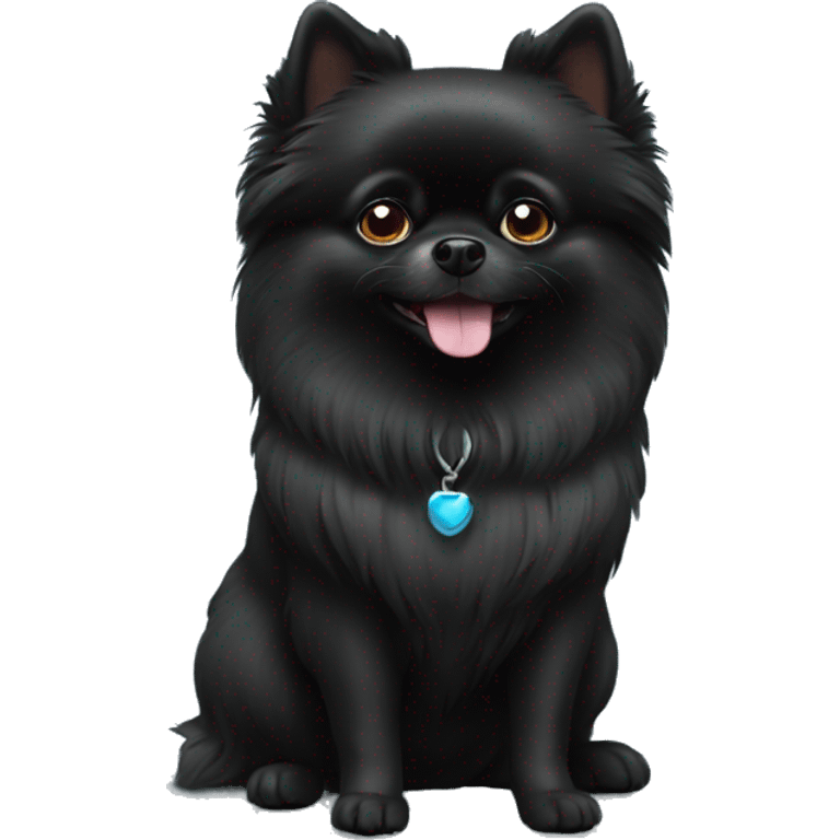 black pomeranian DJ emoji