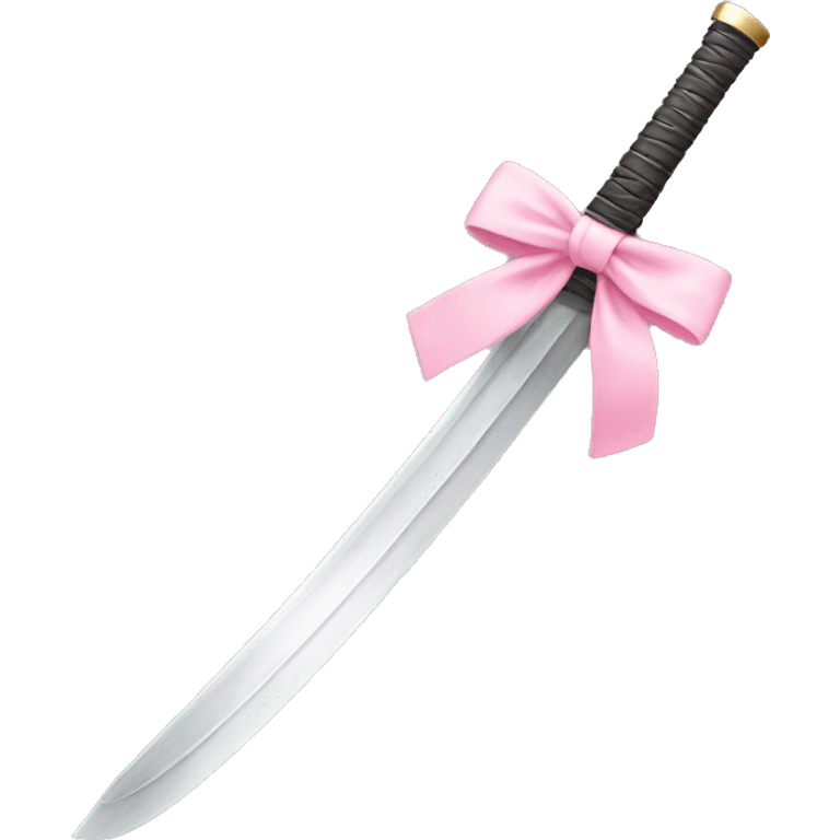 Katana with a pastel pink bow emoji