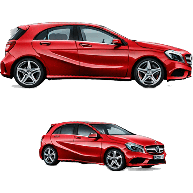 Red mercedes Benz A class  emoji