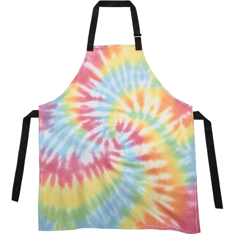 Realistic pastel tie dye apron tied in the front. emoji