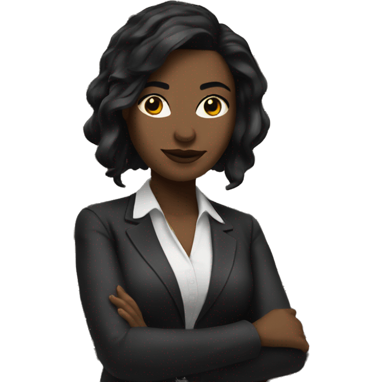 white woman with black hair working at a bar emoji