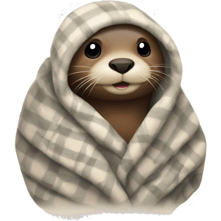 Otter in a warm blanket  emoji