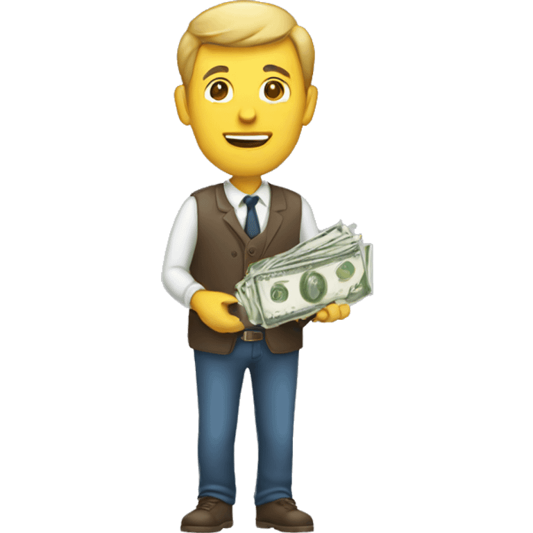 Man holding money emoji