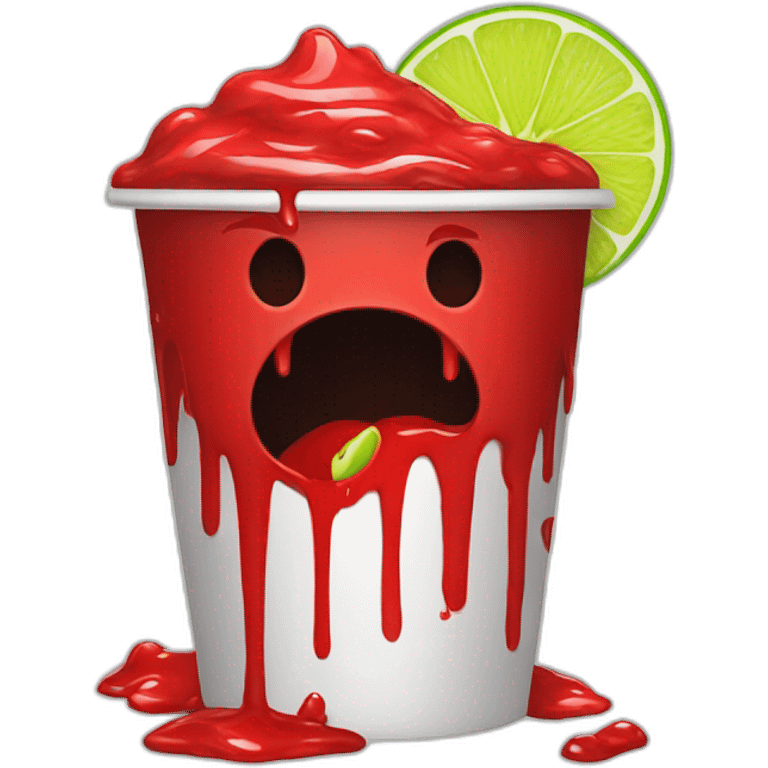 bloody cup with a lime emoji