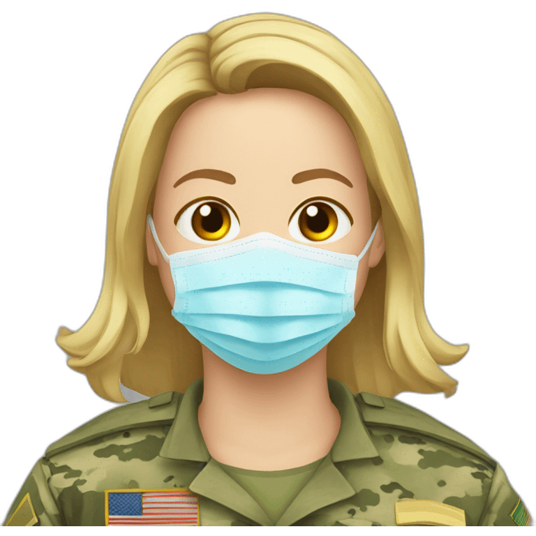 a military Headshot in a Medical masks emoji