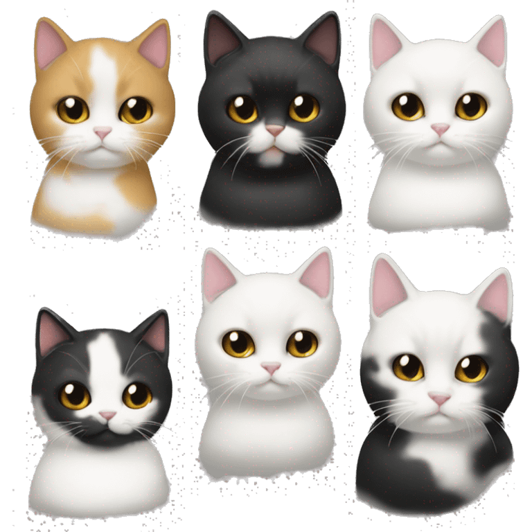 gato blanco, oreja negra y barbilla negra emoji