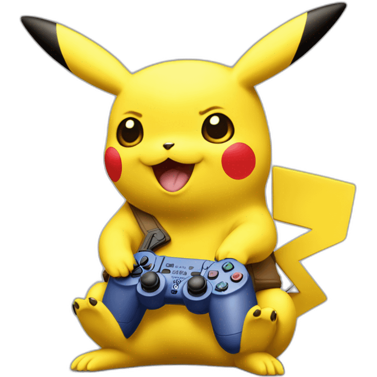 Pikachu qui joue à la PlayStation emoji