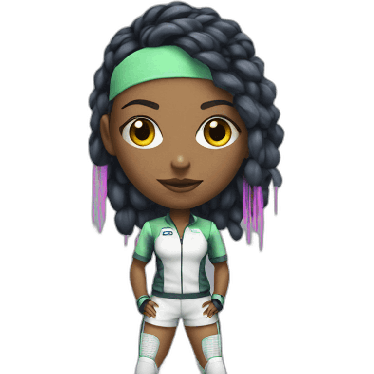 cyberpunk girl in tennis uniform emoji