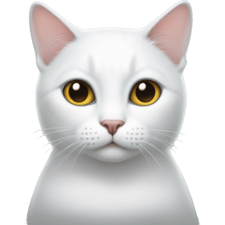 White cat with black spot on top of his head emoji