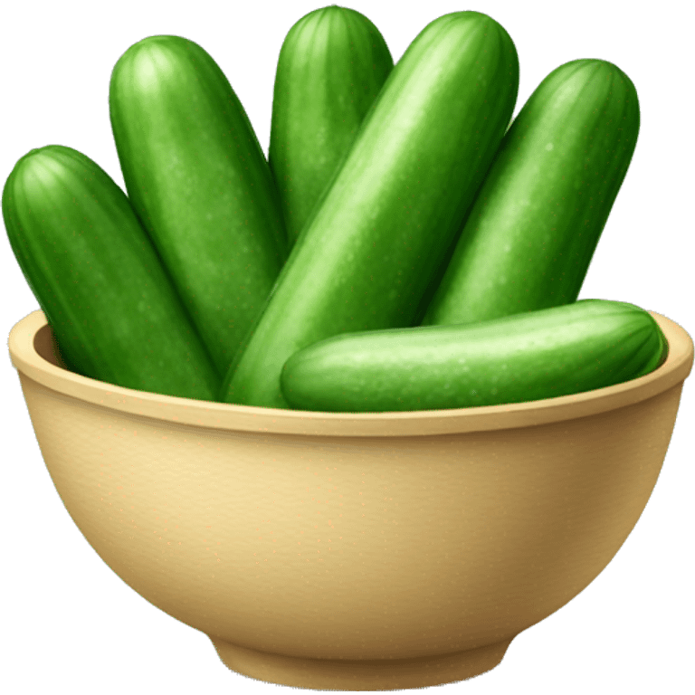 Cucumber slices in bowl emoji