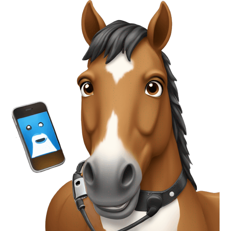 horse with handphone emoji