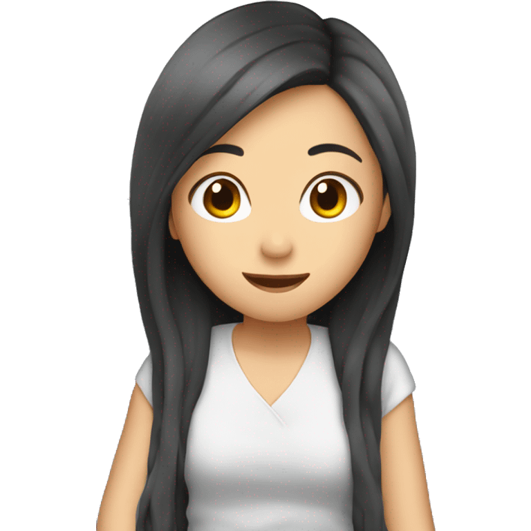 Long hair Japanese girl on airplane  emoji