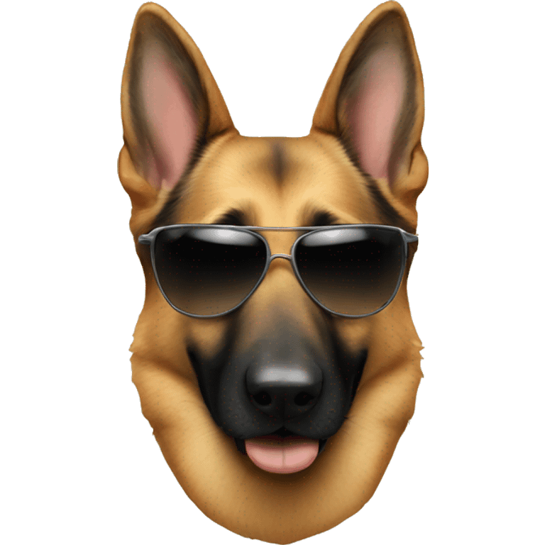 German shepherd with sunglasses emoji