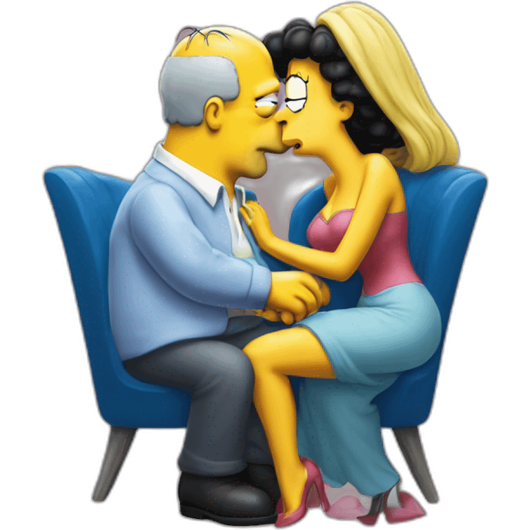 Homer Simpson kissing Marge Simpson emoji