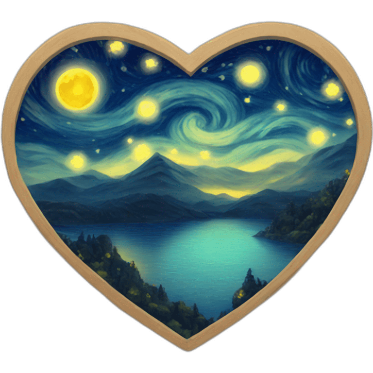 "starry night" inside a heart emoji