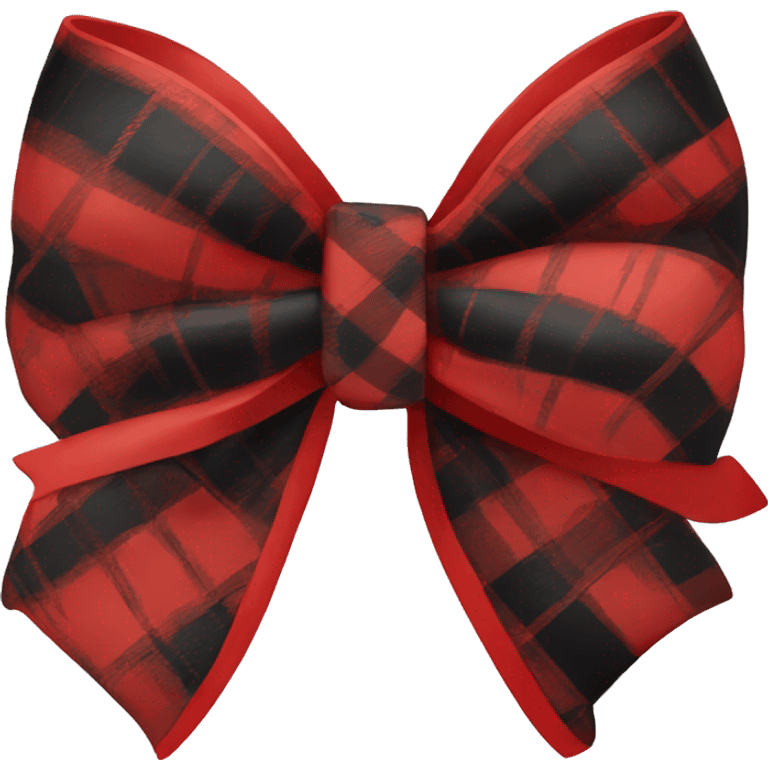 red and black plaid bow  emoji