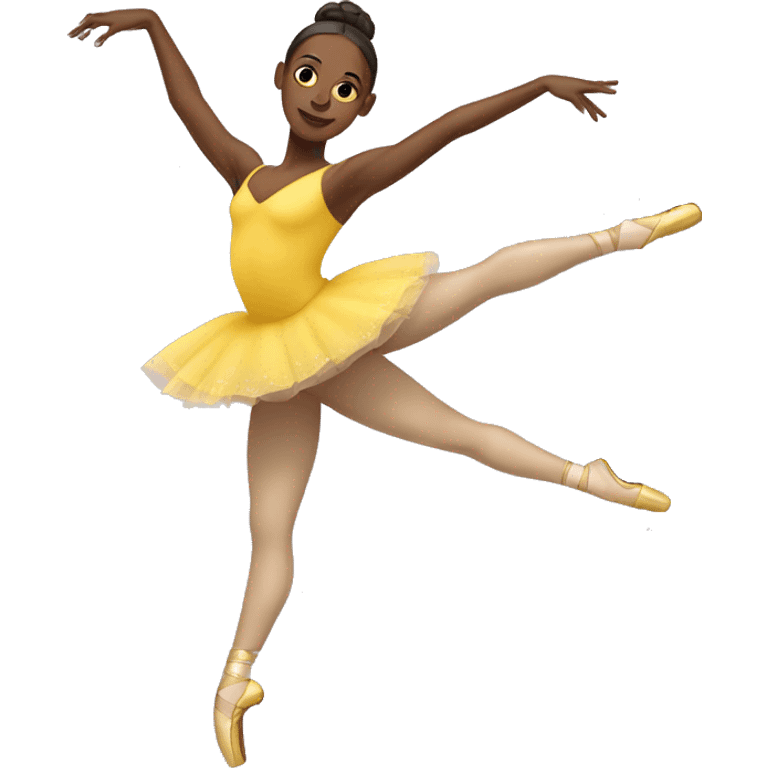 african american ballerina with yellow leotard emoji