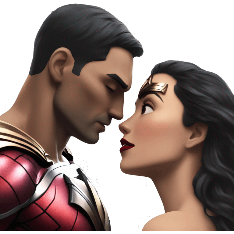 Super man kiss Wonder Woman emoji