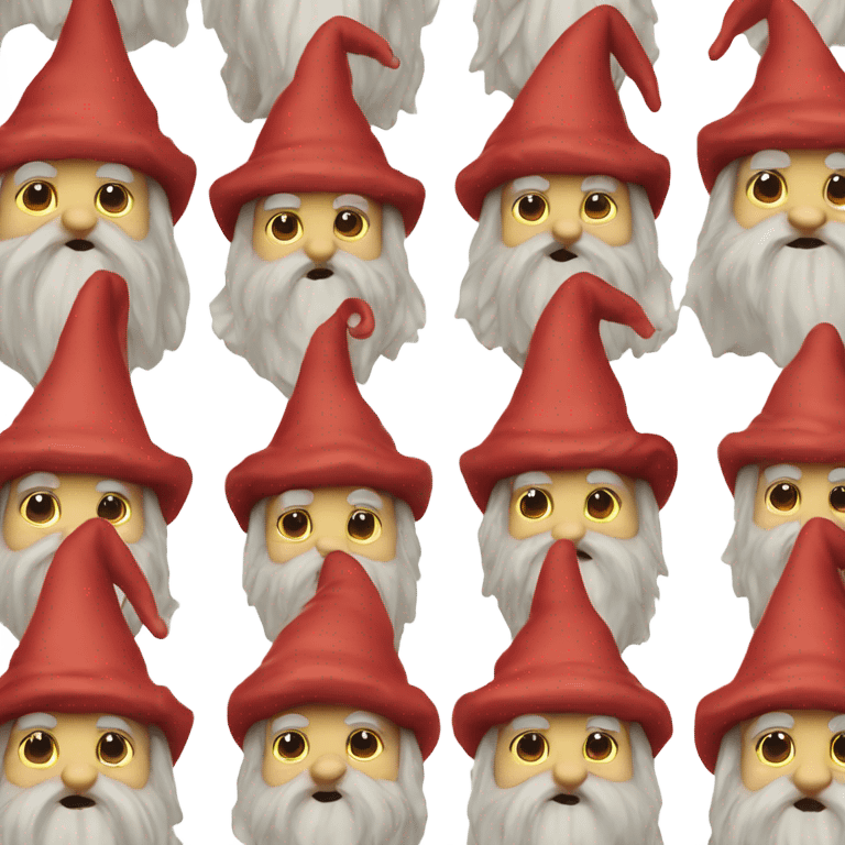 Festive gnome with hat over head and only nose sticking out and no eyes emoji