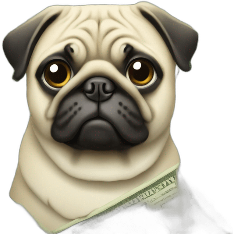 Pug with money emoji