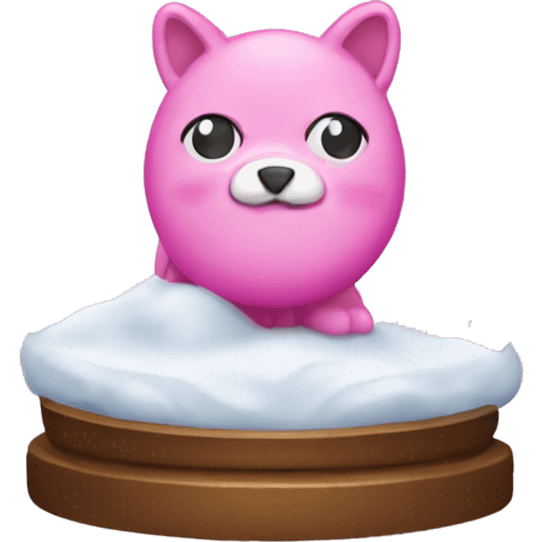 Pink snowglobe emoji