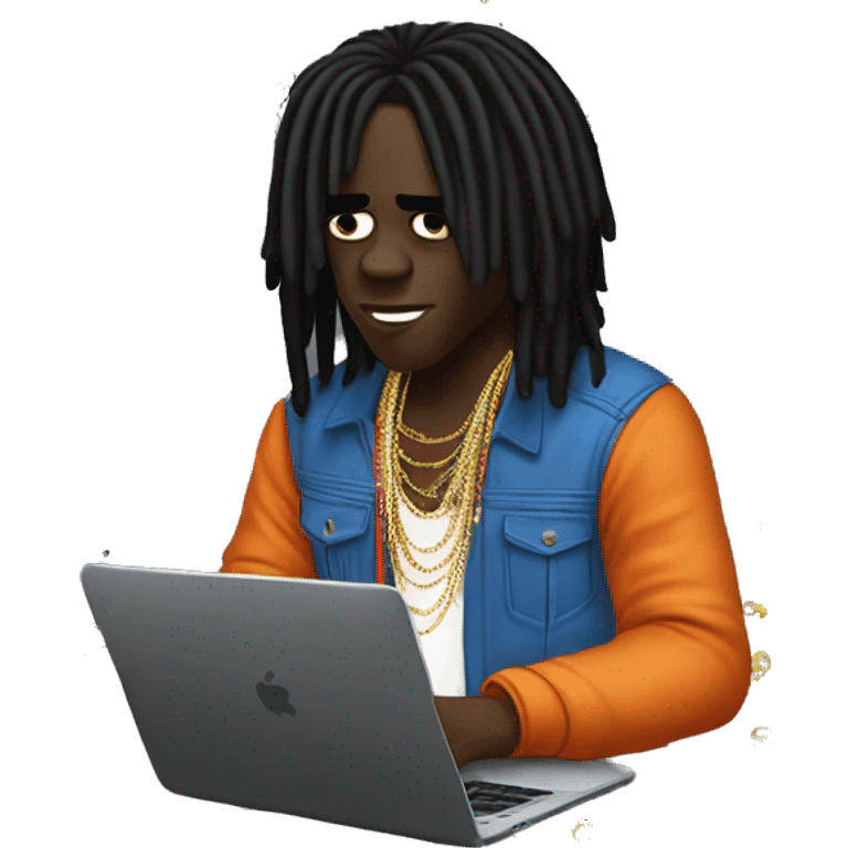 chief keef making music on his laptop emoji