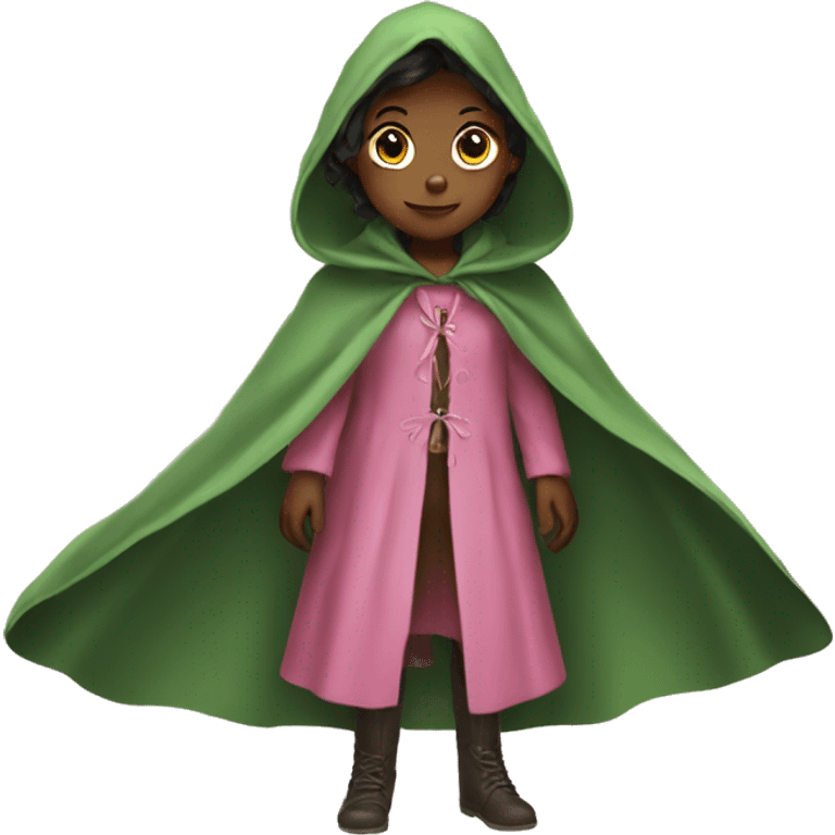 green cloak pink girl  emoji