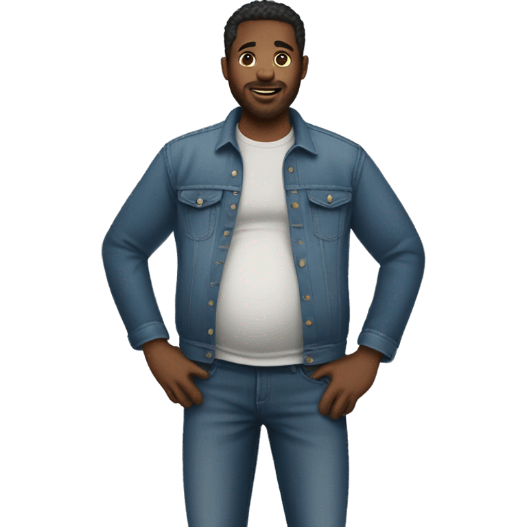 Pregnant man wearing jeans emoji