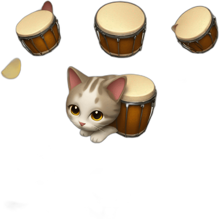 Cat whit bongos emoji