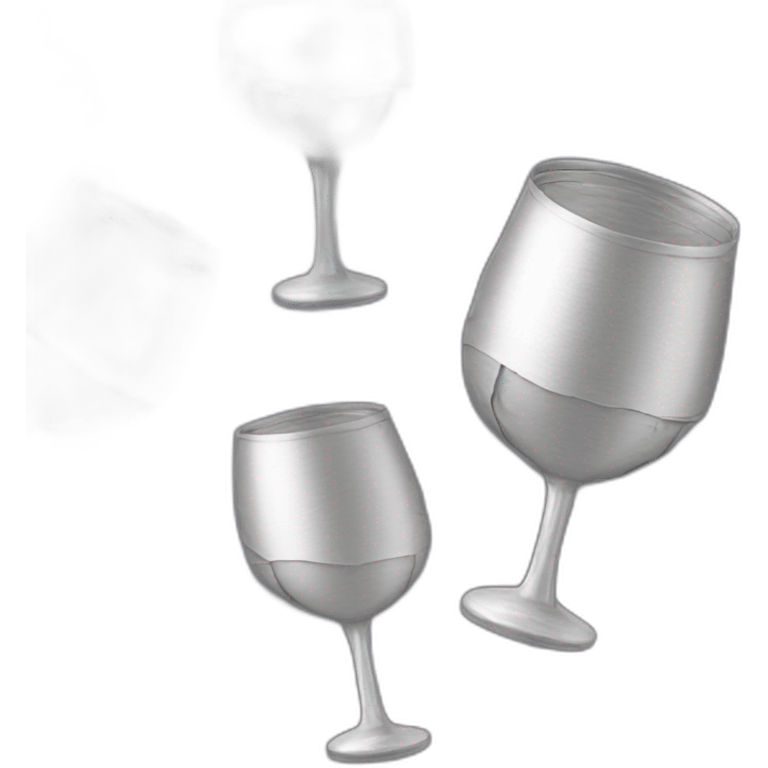 tinfoil with wrinkles folded as a wine glass emoji