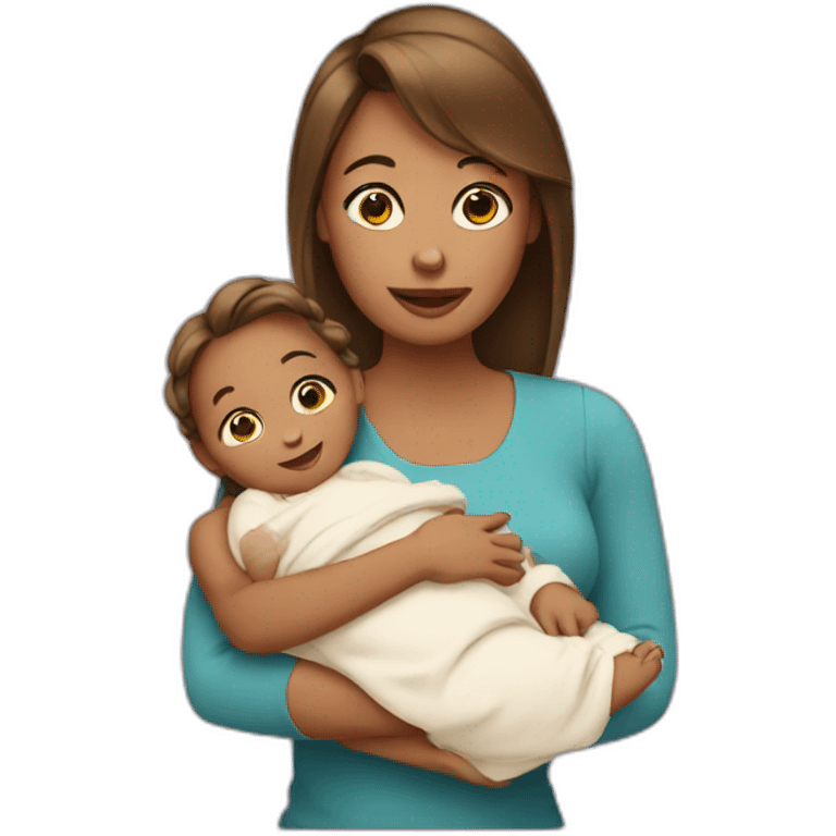 a women with a baby emoji