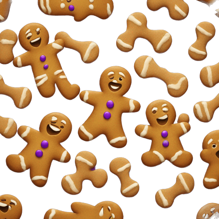 gingerbreadman with purple buttons emoji