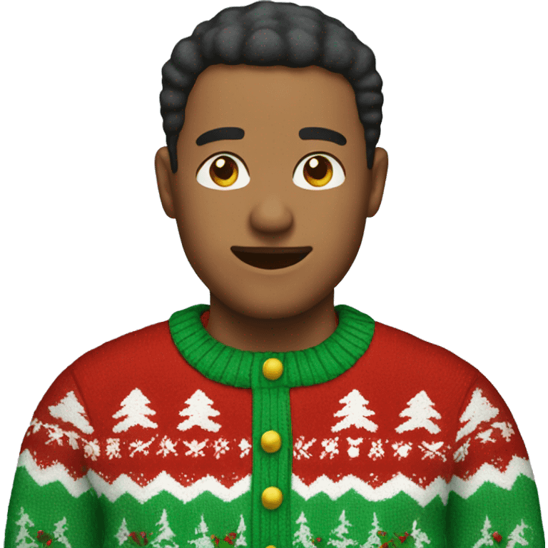 Man wearing Christmas sweater  emoji