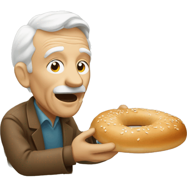 Old man eating his bagels emoji