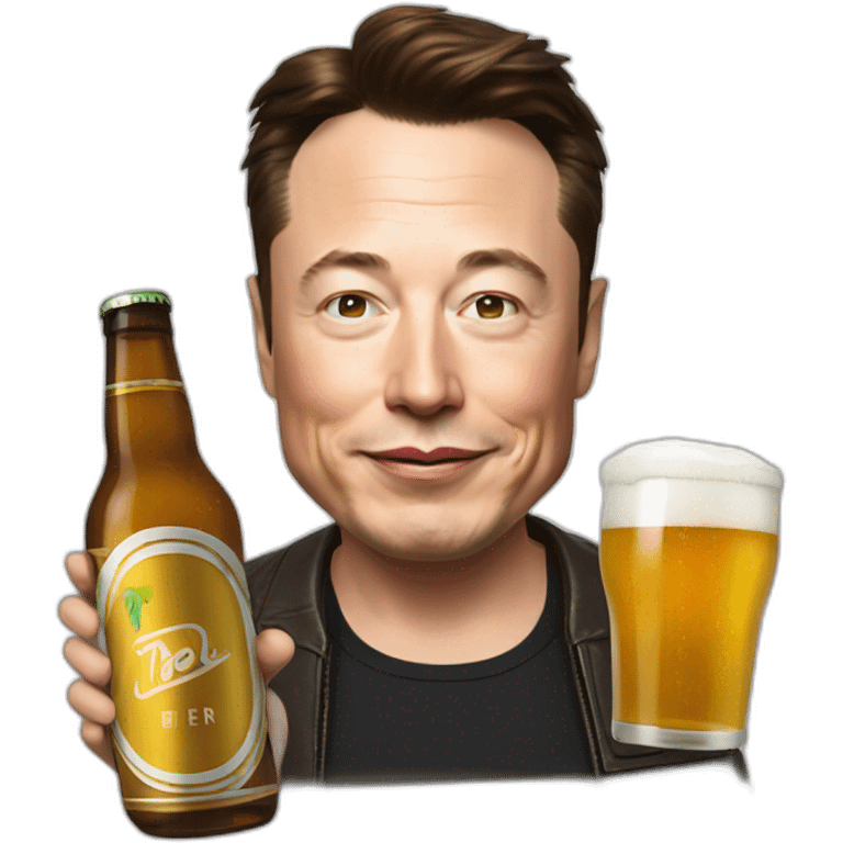 elon musk drink beer emoji