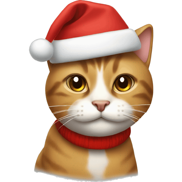 Cat with a Christmas hat emoji