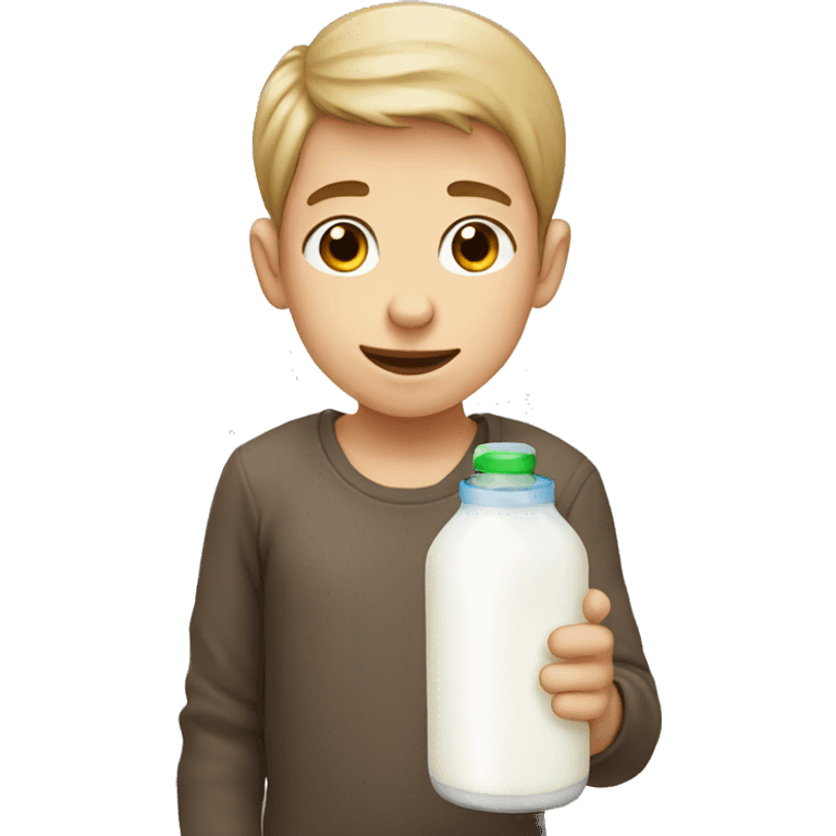 Boy with milk  emoji