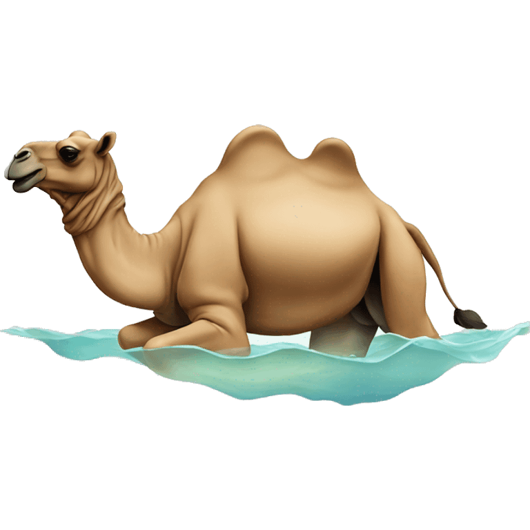 a camel in the sea emoji